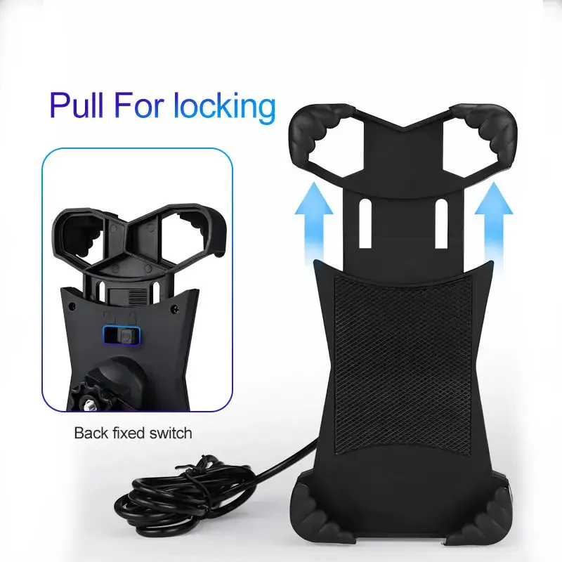 Motorcycle Phone Holder With/Without Phone Charger and Quick Lock Phone Stand