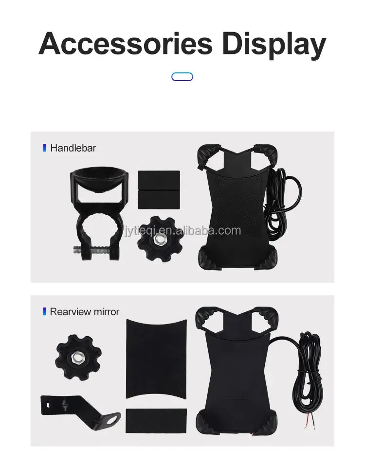 Motorcycle Phone Holder With/Without Phone Charger and Quick Lock Phone Stand