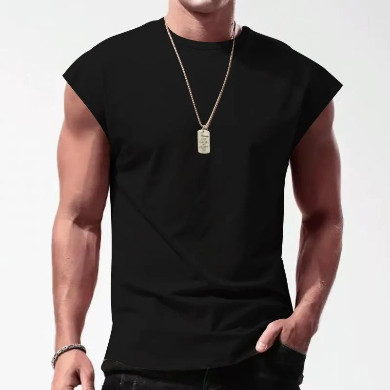 Nashor - Men's Solid Loose Sleeveless  Sports T-shirt