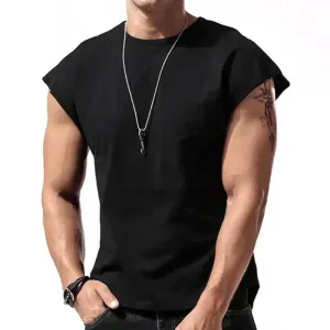 Nashor - Men's Solid Loose Sleeveless  Sports T-shirt