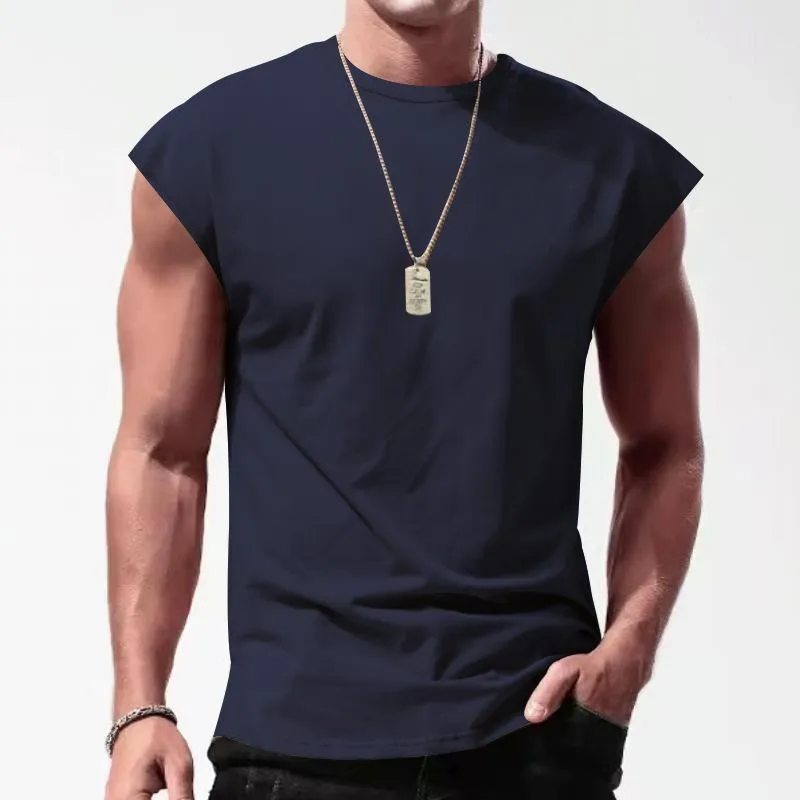 Nashor - Men's Solid Loose Sleeveless  Sports T-shirt