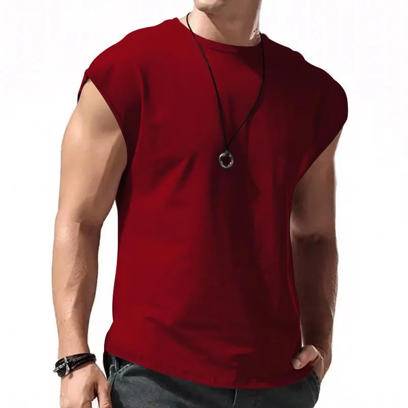 Nashor - Men's Solid Loose Sleeveless  Sports T-shirt