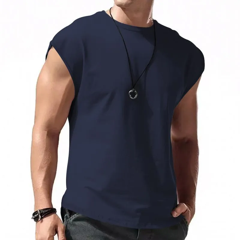 Nashor - Men's Solid Loose Sleeveless  Sports T-shirt