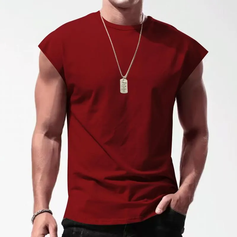Nashor - Men's Solid Loose Sleeveless  Sports T-shirt