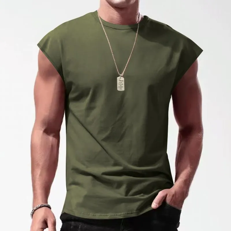 Nashor - Men's Solid Loose Sleeveless  Sports T-shirt