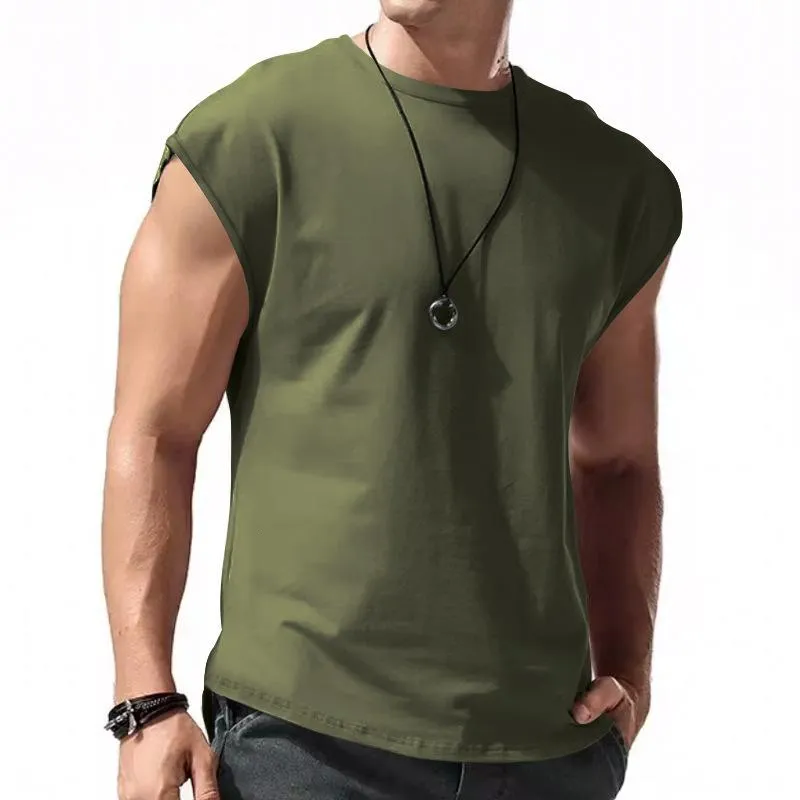 Nashor - Men's Solid Loose Sleeveless  Sports T-shirt