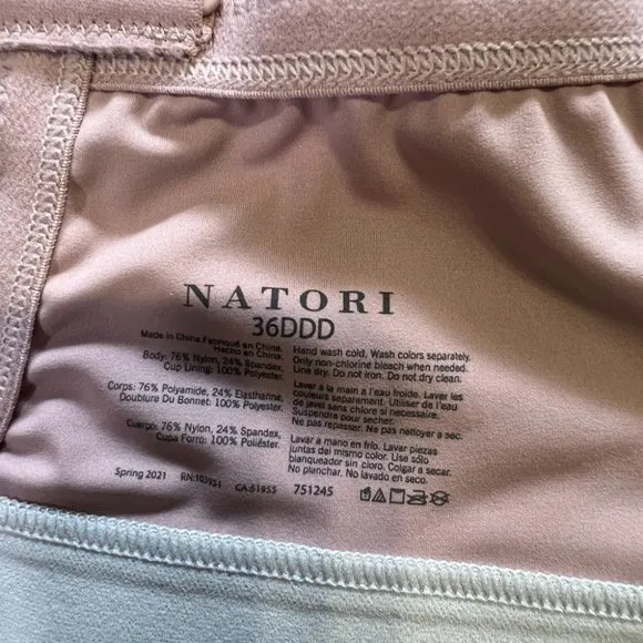 NATORI Dynamic Contour Underwire Sports Bra in‎ Antique /Mink (36DDD)