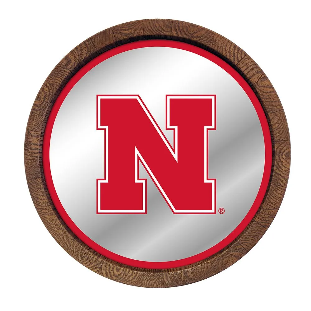 Nebraska Cornhuskers: Mirrored Barrel Top Mirrored Wall Sign