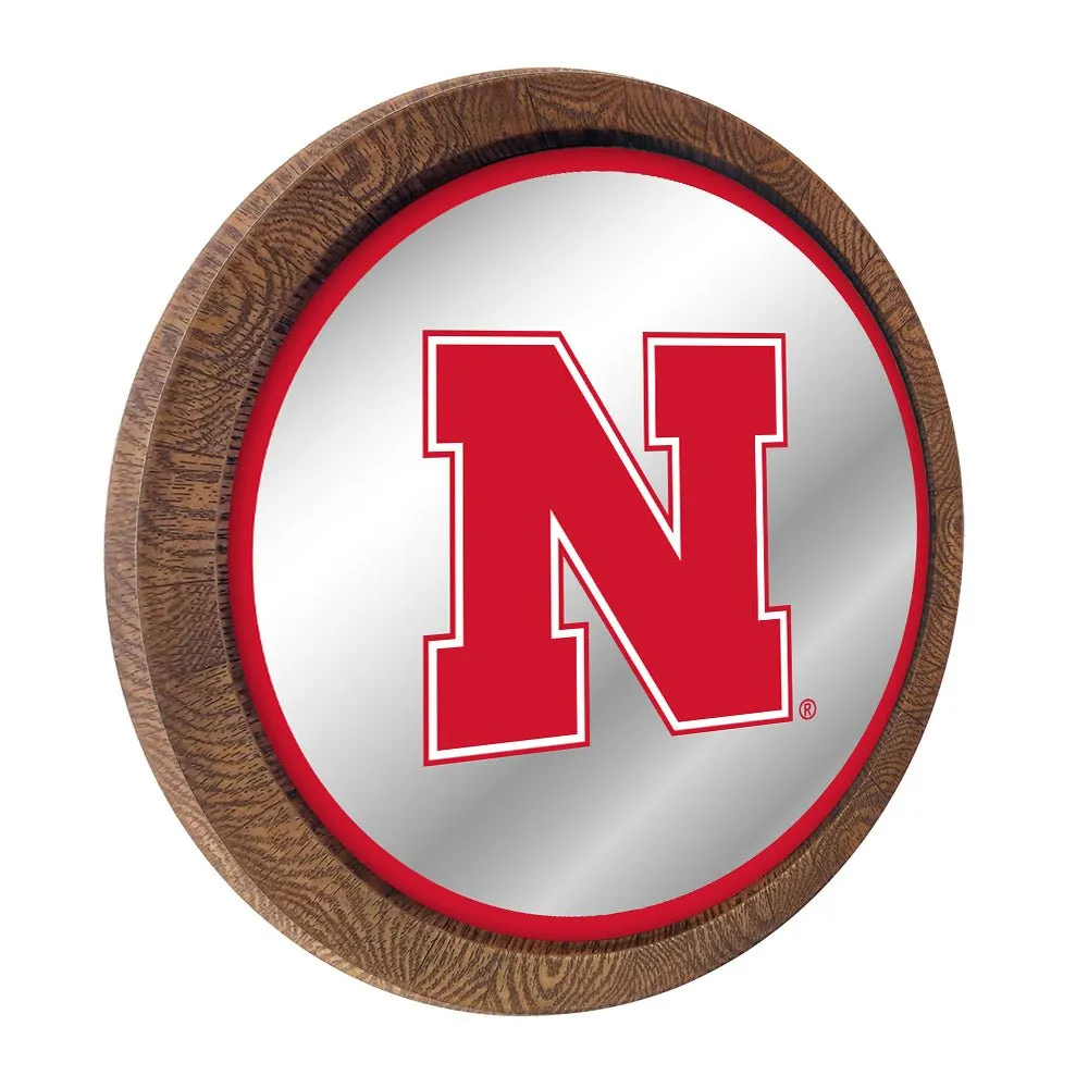 Nebraska Cornhuskers: Mirrored Barrel Top Mirrored Wall Sign