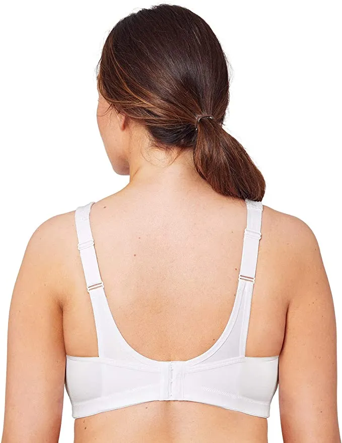 New Glamorise Women's Full Figure No-Bounce Camisole Wirefree Sports Bra, White, Sz 50DD! Retails $80 