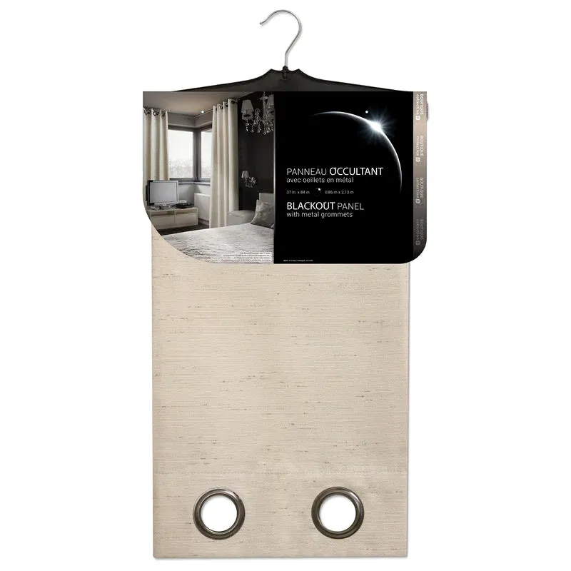 New Wayfair Patchway Solid Blackout Thermal Grommet Curtain Panels (Set of 2) in Natural Linen Look Each Panel 37"W X 84"L