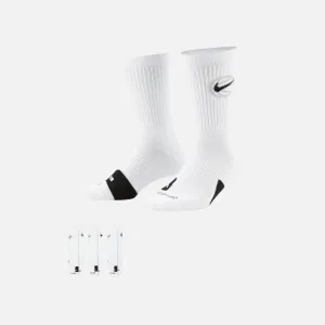 Nike Everyday Crew Basketball Socks (3 Pair) -White/Black