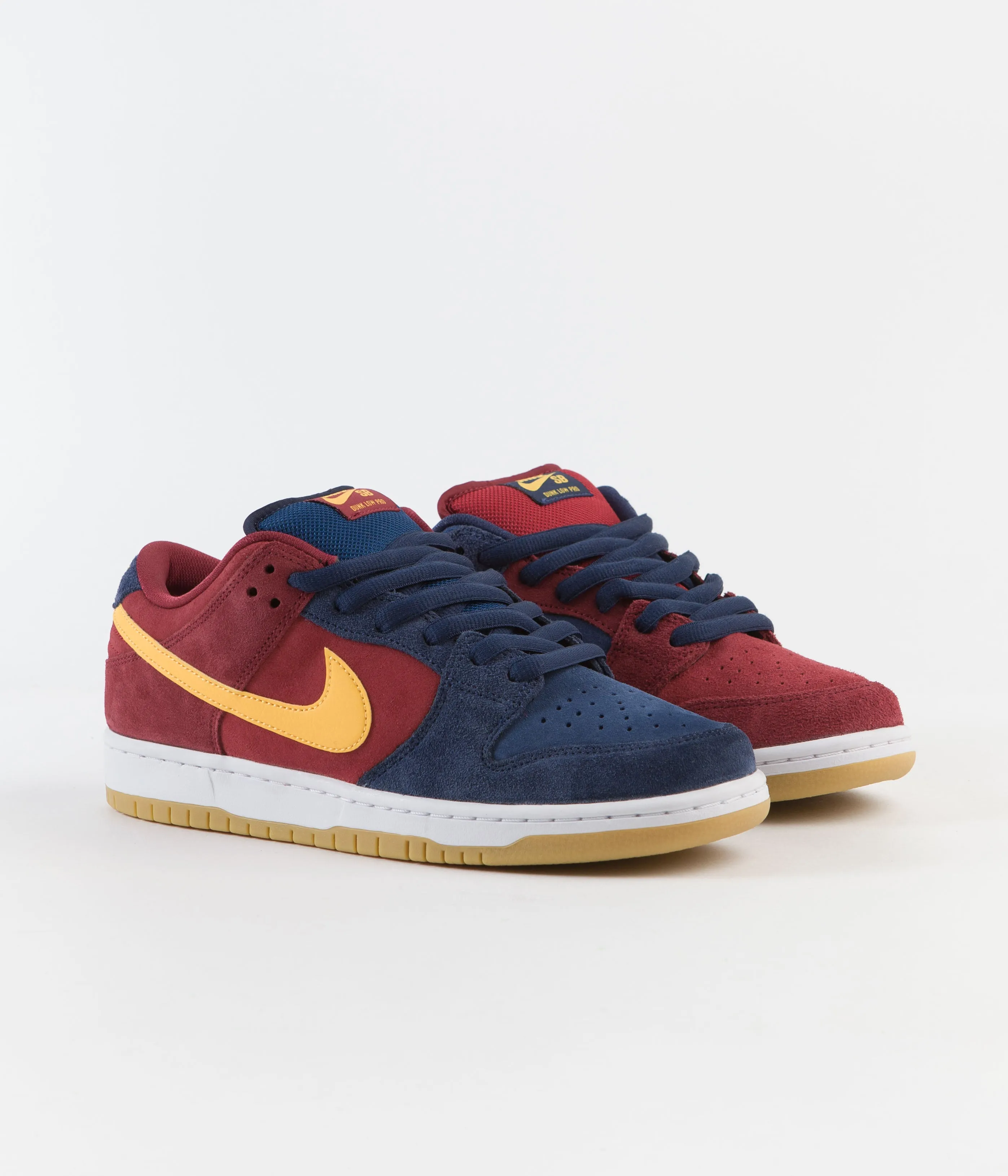 Nike SB Dunk Low Pro 'Barcelona' Shoes - Navy / University Gold - Gym Red - Court Blue