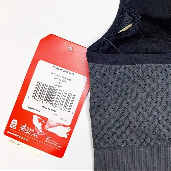 NWT The North Face Seamless Bra in TNF Black