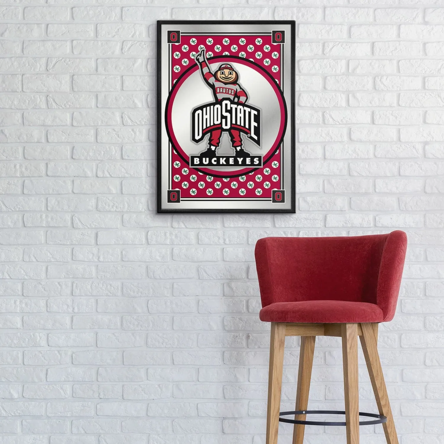 Ohio State Buckeyes: Team Spirit, Mascot - Framed Mirrored Wall Sign