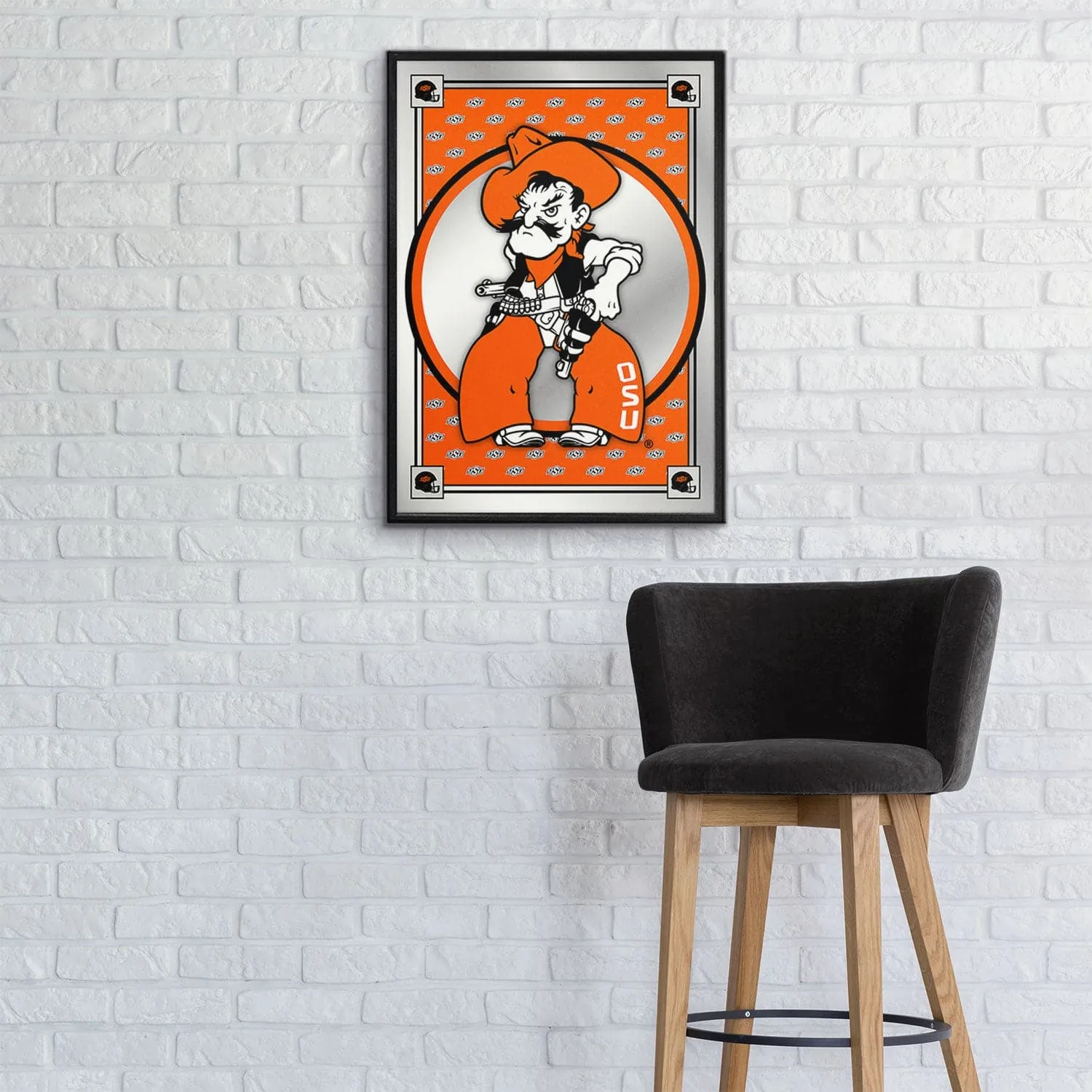 Oklahoma State Cowboys: Team Spirit, Mascot - Framed Mirrored Wall Sign