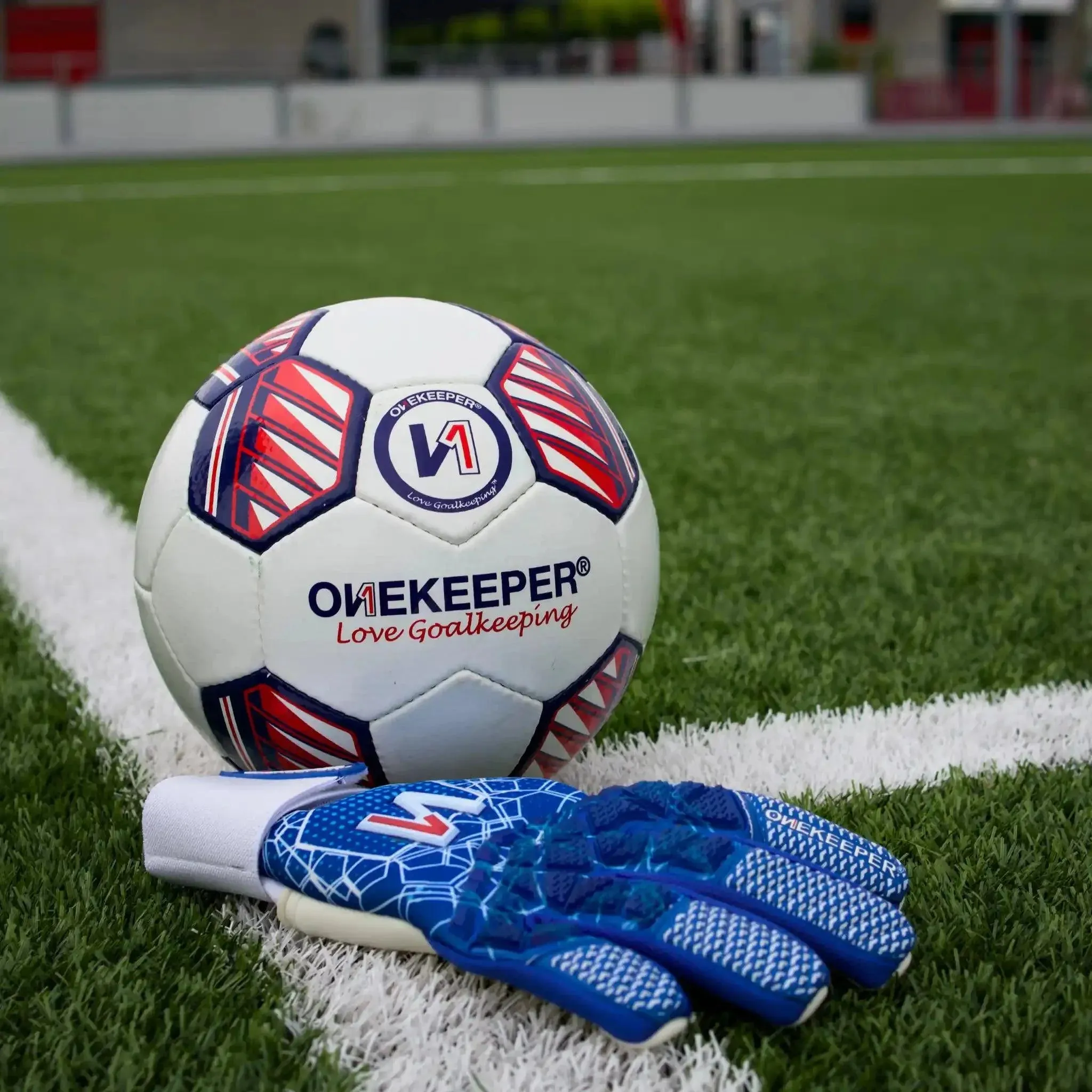ONEKEEPER C-TEC Blue and White - Pro Goalkeeper Gloves Sizes 8 to 12