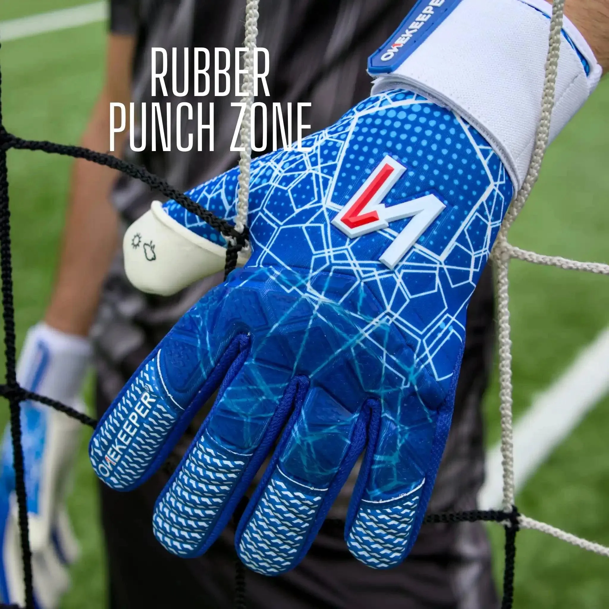 ONEKEEPER C-TEC Blue and White - Pro Goalkeeper Gloves Sizes 8 to 12