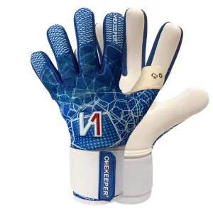 ONEKEEPER C-TEC Blue and White - Pro Goalkeeper Gloves Sizes 8 to 12