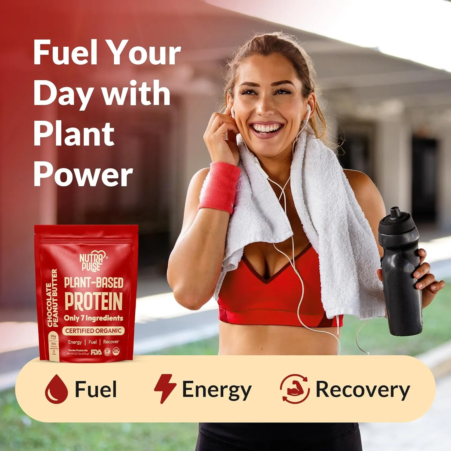 Organic Vegan Protein Powder - Plant-Based Protein, Gluten-Free, 20g Protein Per Serving