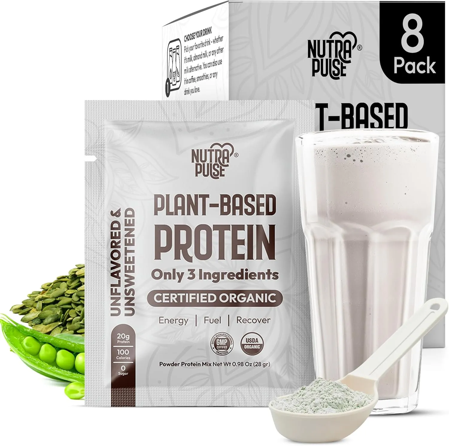 Organic Vegan Protein Powder - Plant-Based Protein, Gluten-Free, 20g Protein Per Serving