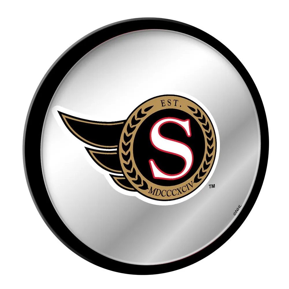 Ottawa Senators: Secondary Logo - Modern Disc Mirrored Wall Sign