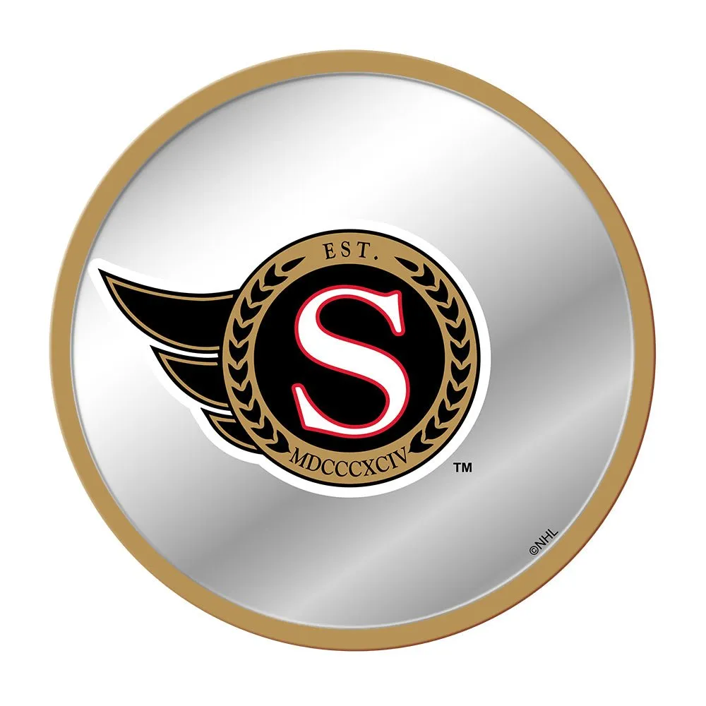 Ottawa Senators: Secondary Logo - Modern Disc Mirrored Wall Sign