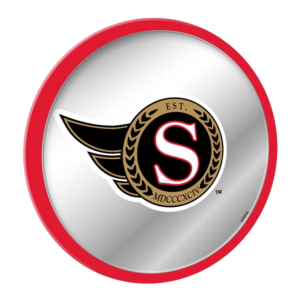Ottawa Senators: Secondary Logo - Modern Disc Mirrored Wall Sign