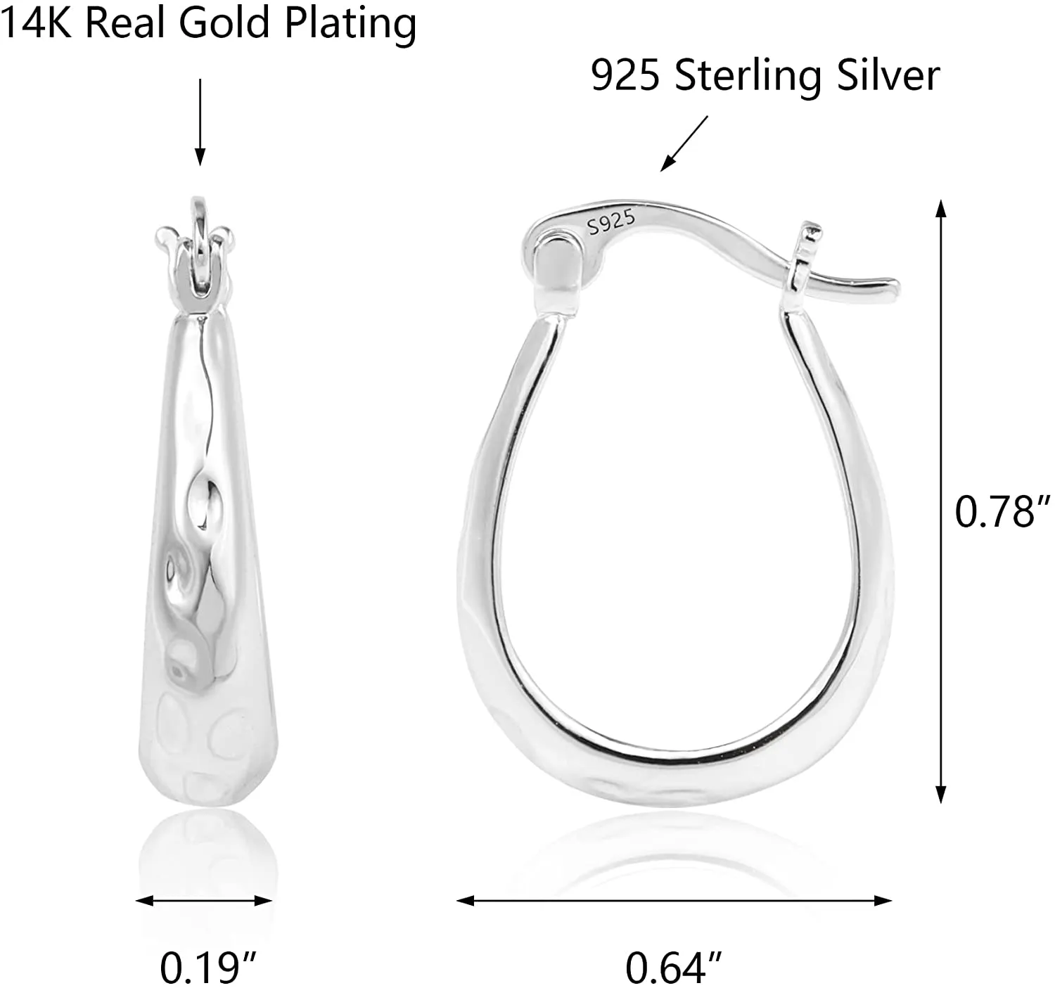 Oval Hoop Earrings-Women Fashion Jewelry
