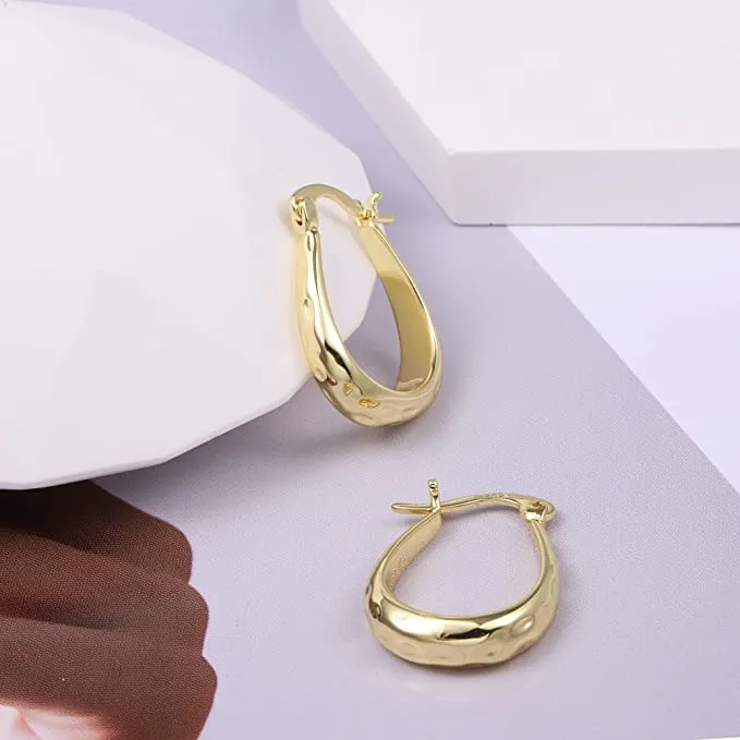 Oval Hoop Earrings-Women Fashion Jewelry