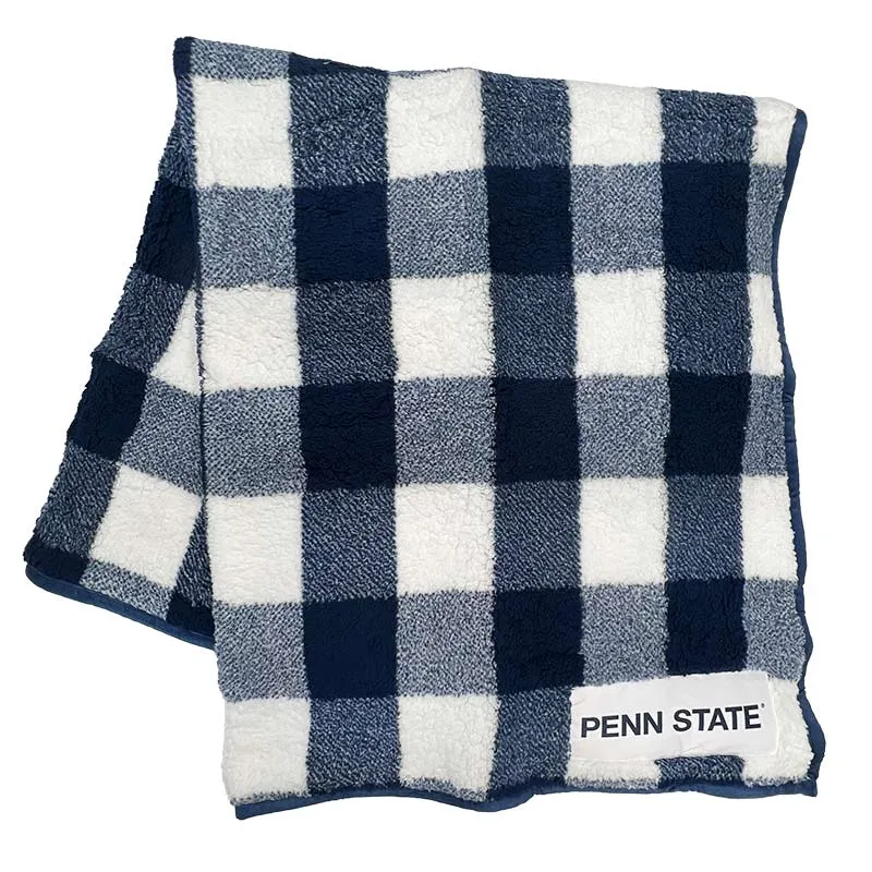 Penn State Buffalo Check Frosty Fleece Blanket
