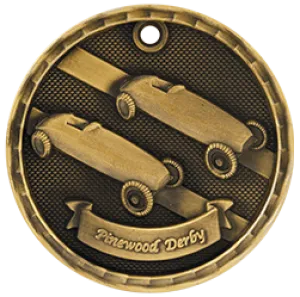 Pinewood 3-D 2" Medal