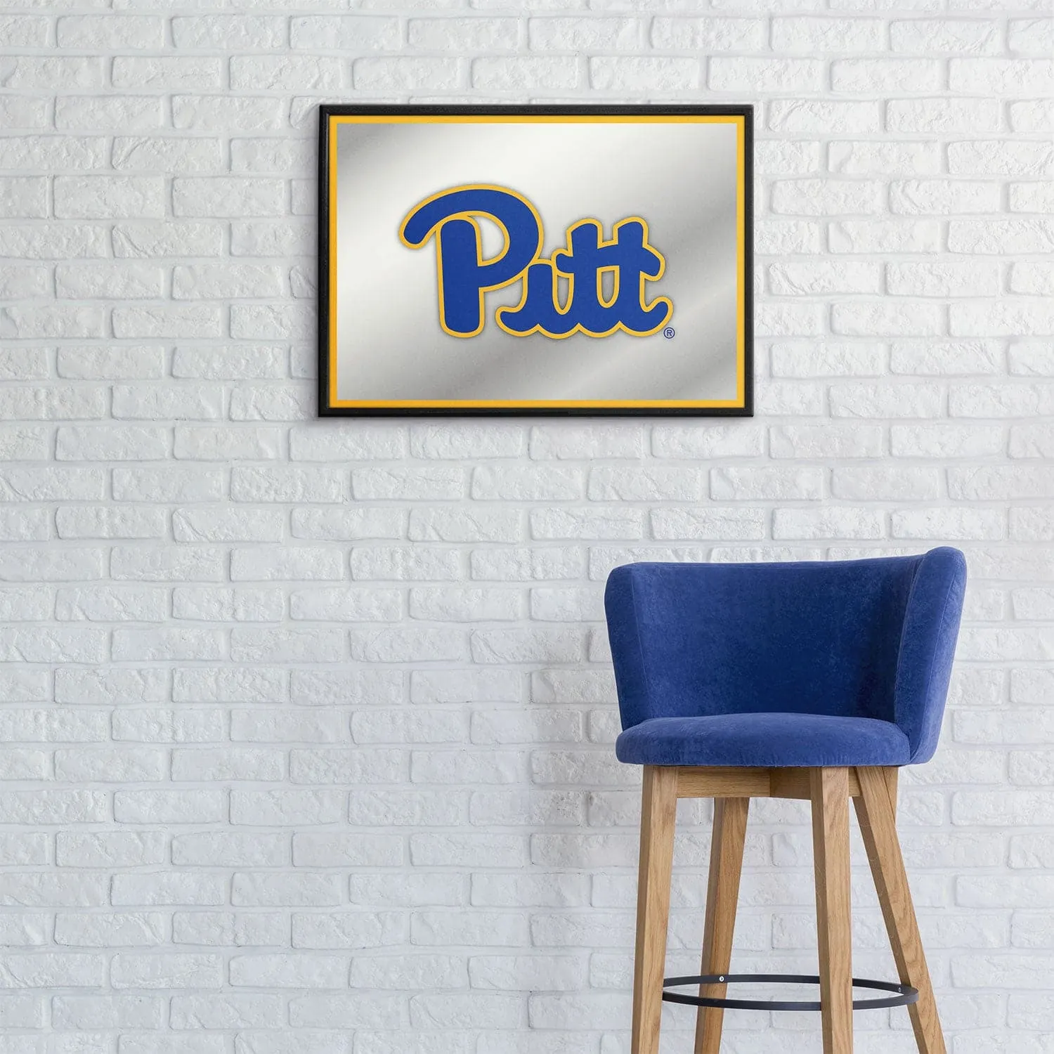 Pitt Panthers: Framed Mirrored Wall Sign