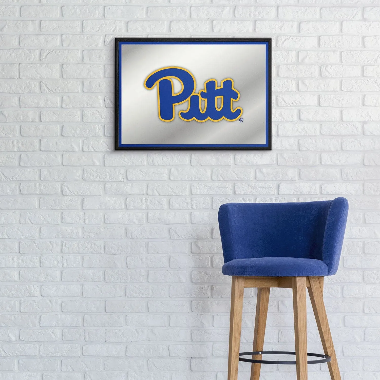 Pitt Panthers: Framed Mirrored Wall Sign