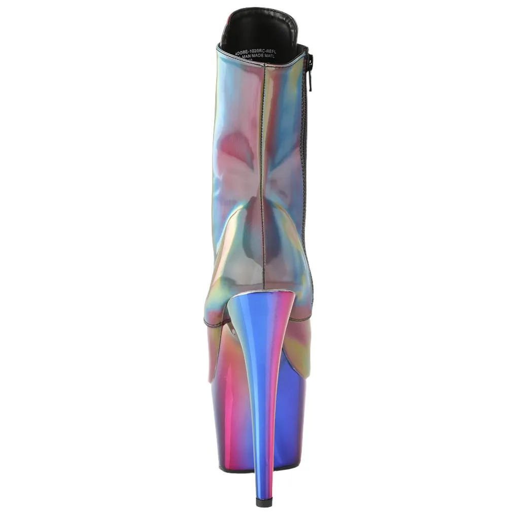 Pleaser ADORE 1020RC Reflective Rainbow Boots