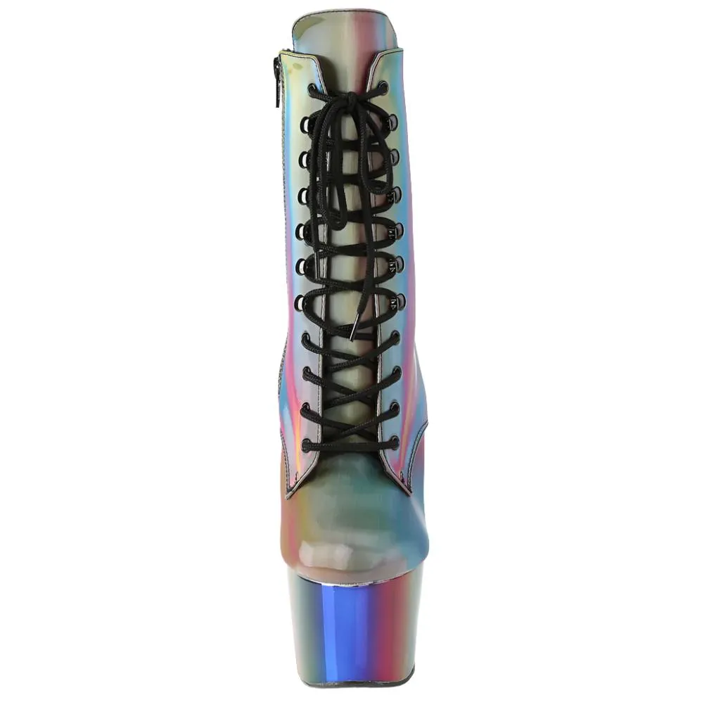 Pleaser ADORE 1020RC Reflective Rainbow Boots