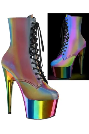 Pleaser ADORE 1020RC Reflective Rainbow Boots