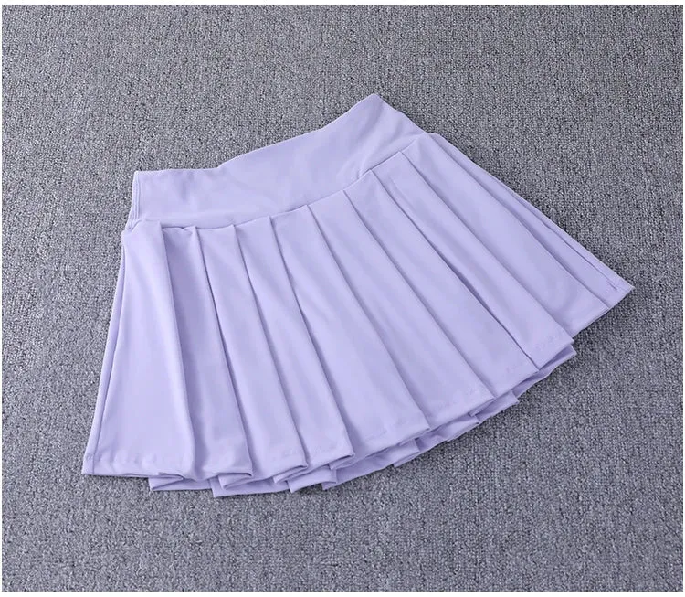 Pleated Sport™ | High-Waisted Nylon Spandex Tennis Skirt | A-Line Design, Anti-Glare Fabric, Side Pockets