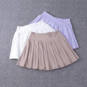 Pleated Sport™ | High-Waisted Nylon Spandex Tennis Skirt | A-Line Design, Anti-Glare Fabric, Side Pockets
