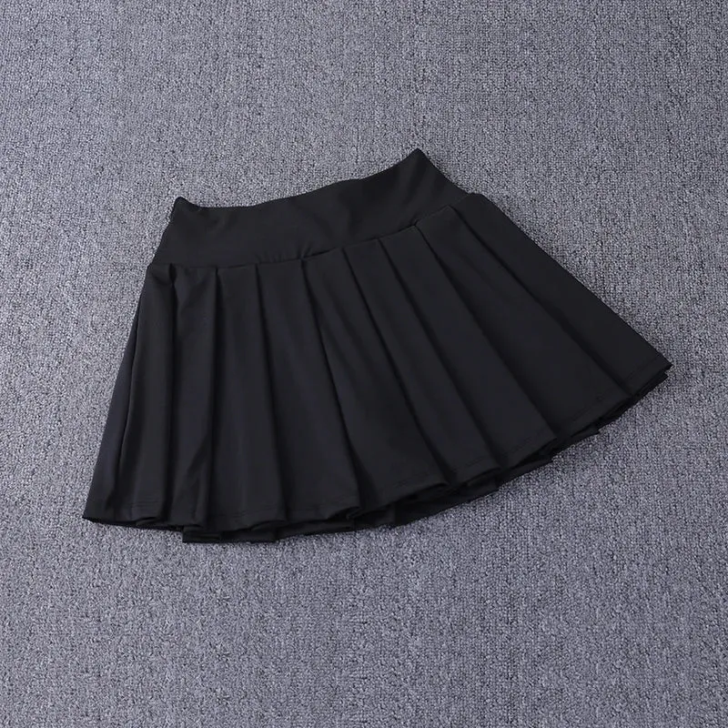 Pleated Sport™ | High-Waisted Nylon Spandex Tennis Skirt | A-Line Design, Anti-Glare Fabric, Side Pockets