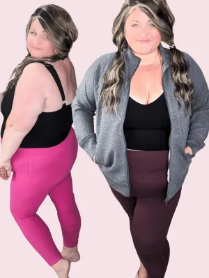 Plus Size "No Crotch Seam" Butter Leggings in Solids