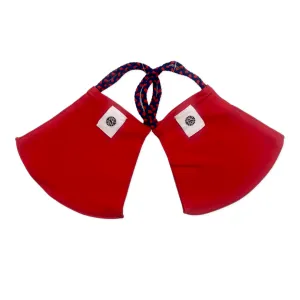 Pom Masks by Pomchies - Double Red w/Navy & Red Braid