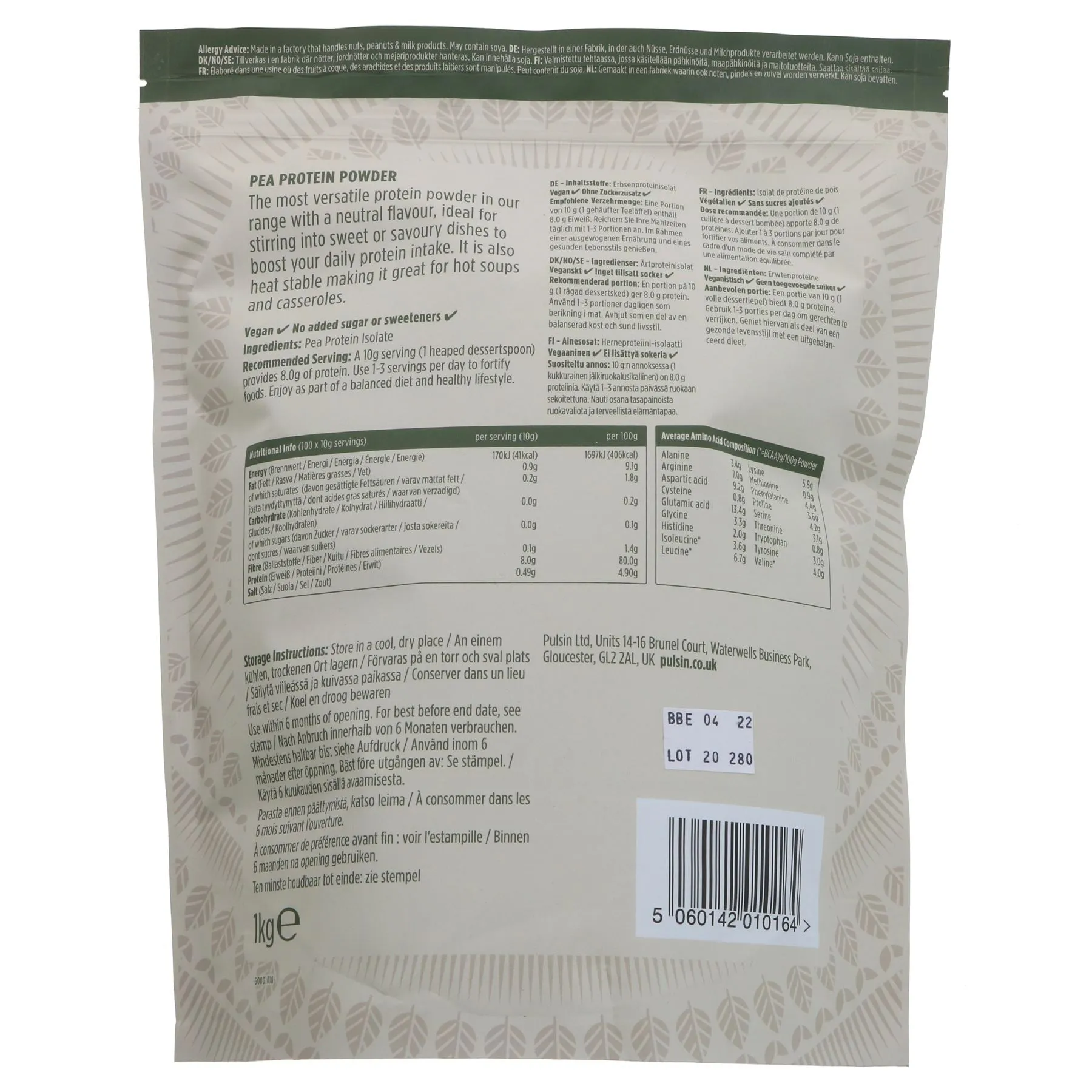 Pulsin | Pea Protein Isolate | 1 KG