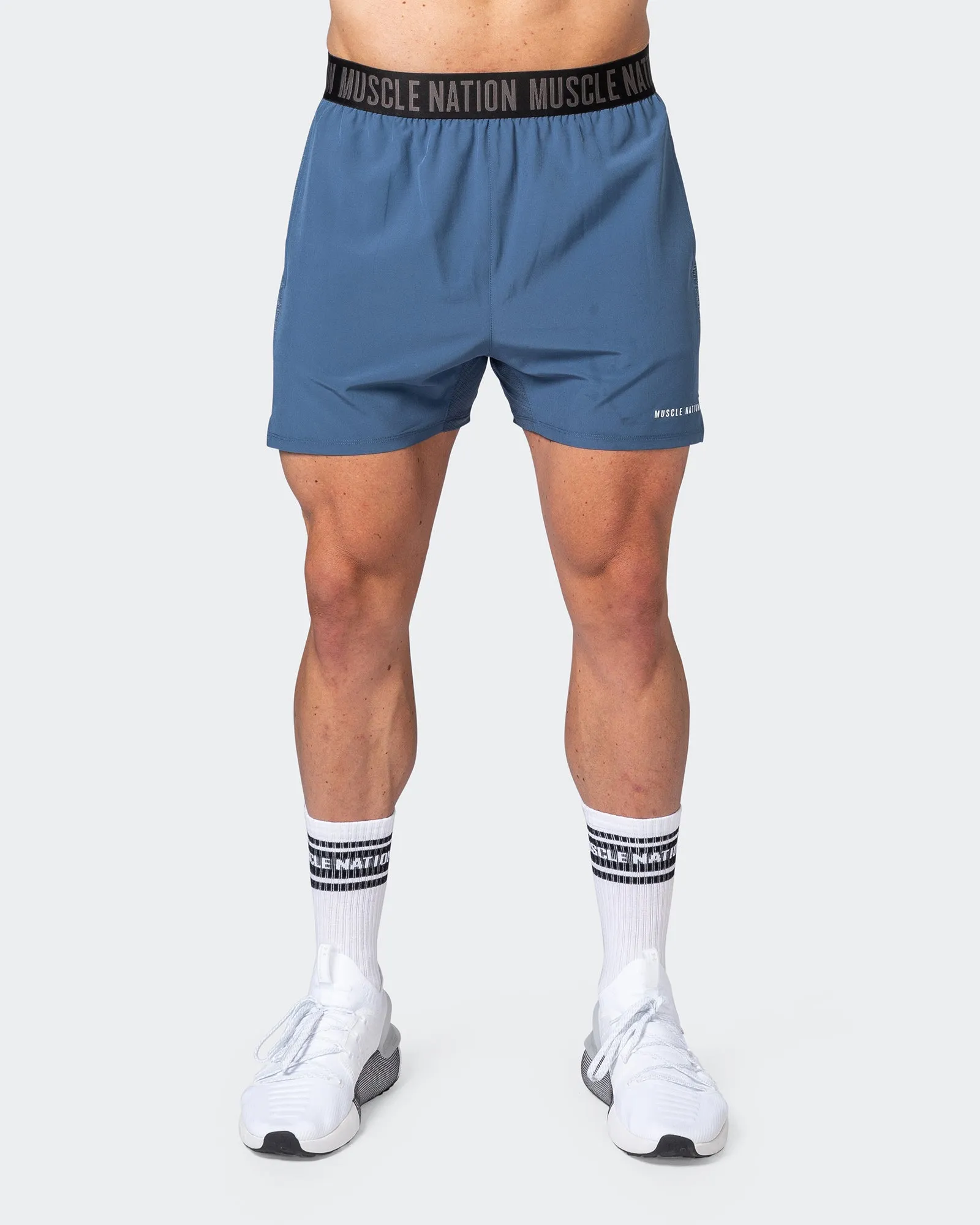 Reflective Training Shorts - Denim Blue
