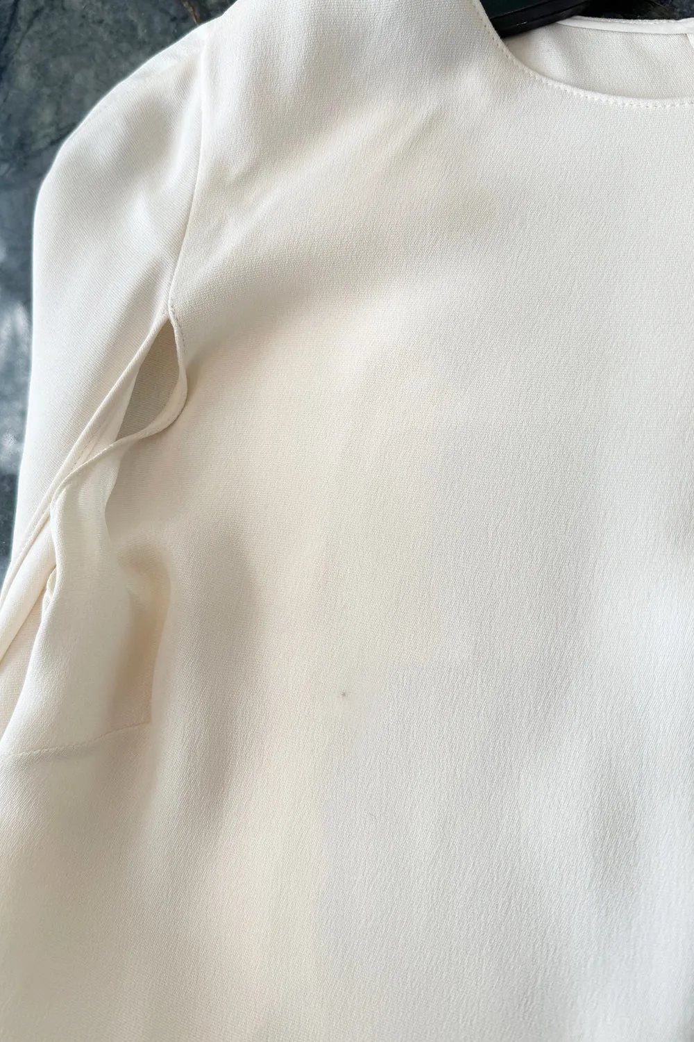 Resort 2015 Look 78 Valentino by Pierpaolo &  Piccioli & Maria Grazia Chiuri Ivory Caped Sleeve Silk Dress