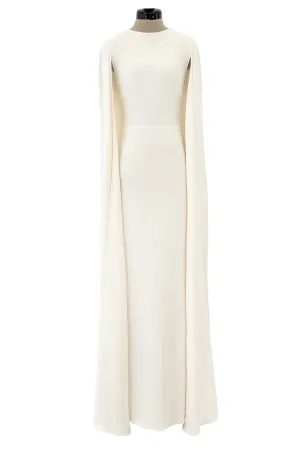 Resort 2015 Look 78 Valentino by Pierpaolo &  Piccioli & Maria Grazia Chiuri Ivory Caped Sleeve Silk Dress