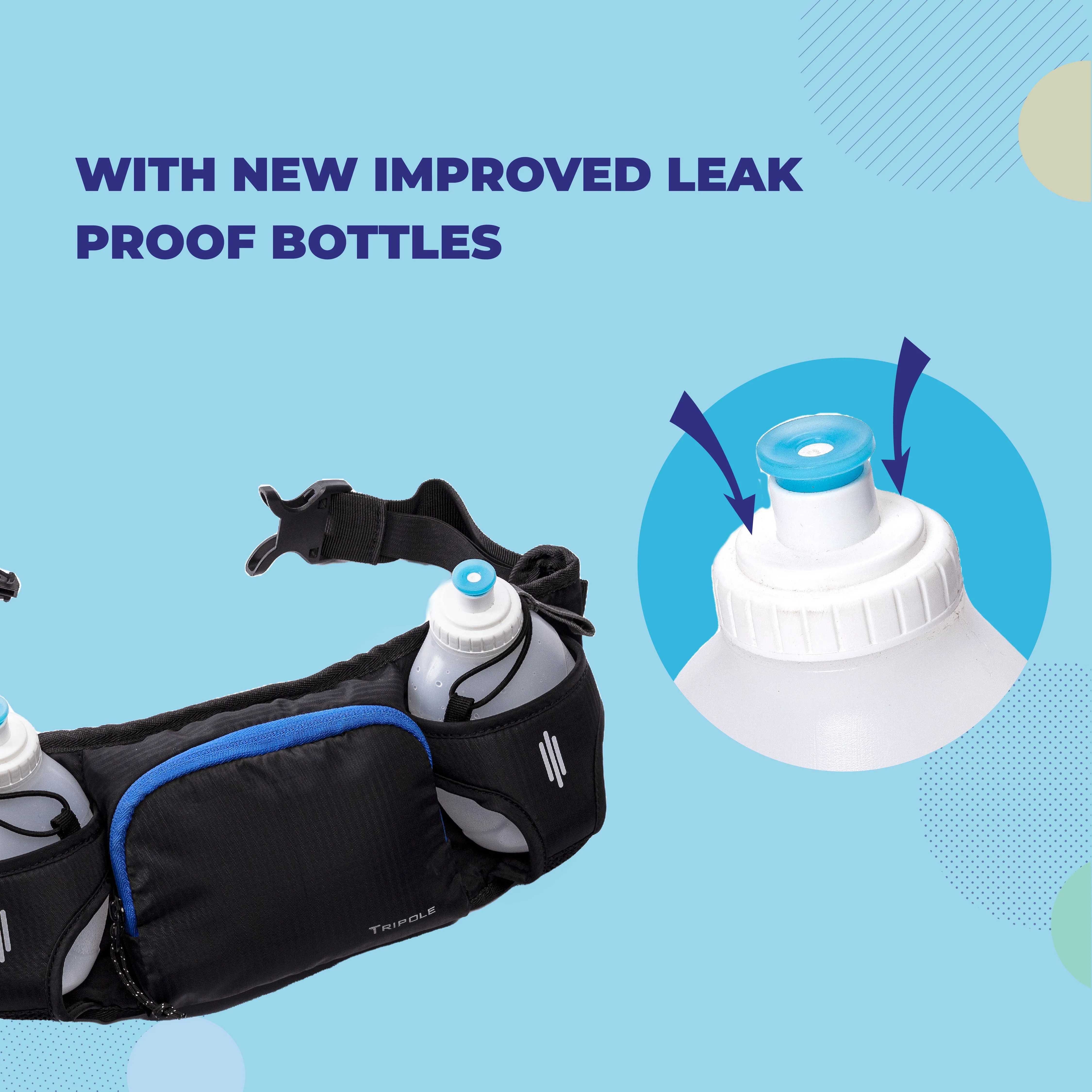 Runaqua Hydration Belt and Waist Pack for Running and Cycling