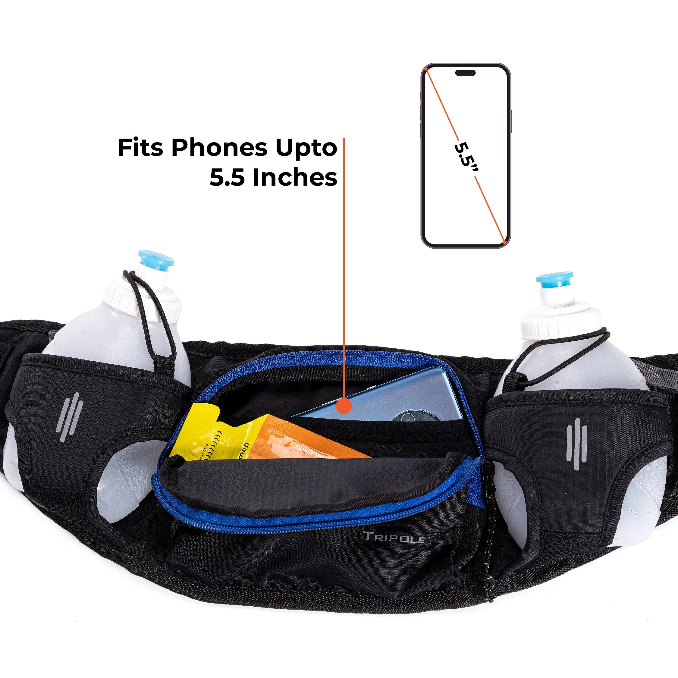 Runaqua Hydration Belt and Waist Pack for Running and Cycling