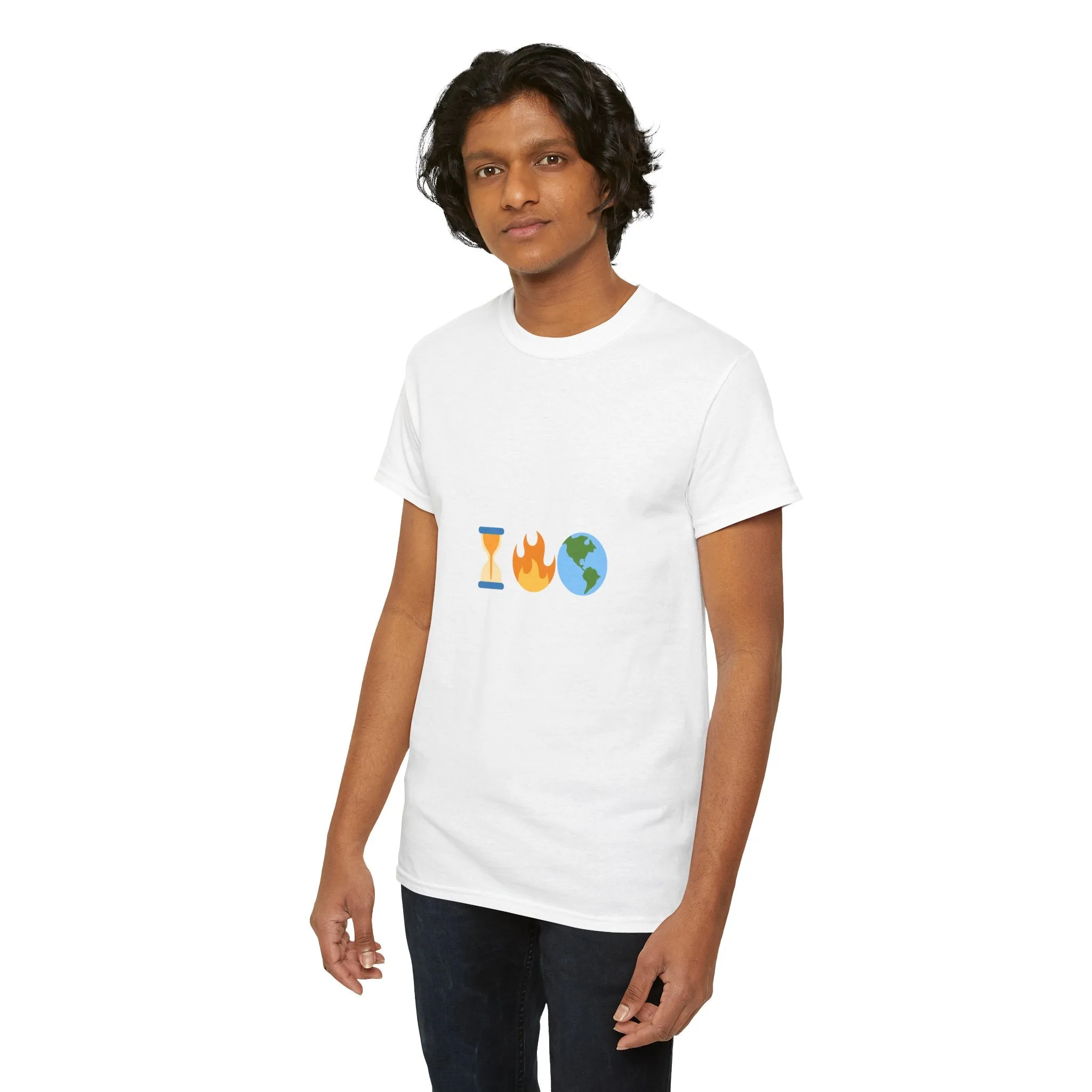 Running Out of Time Eco-Conscious Emoji Unisex Heavy Cotton Tee