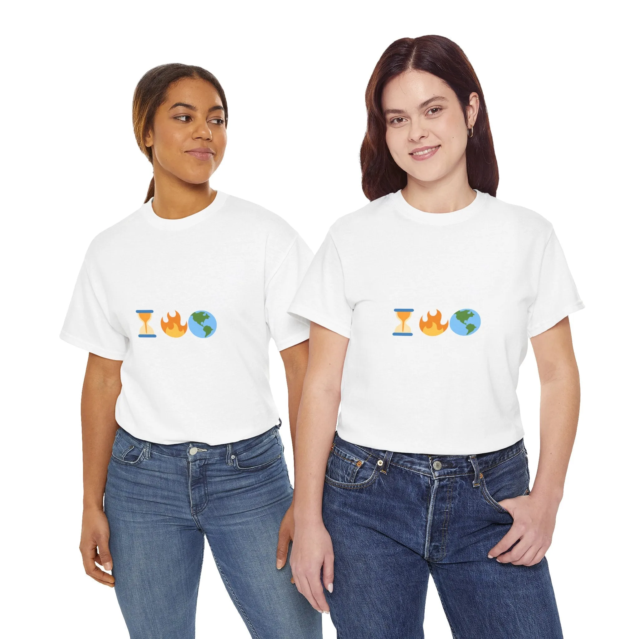 Running Out of Time Eco-Conscious Emoji Unisex Heavy Cotton Tee